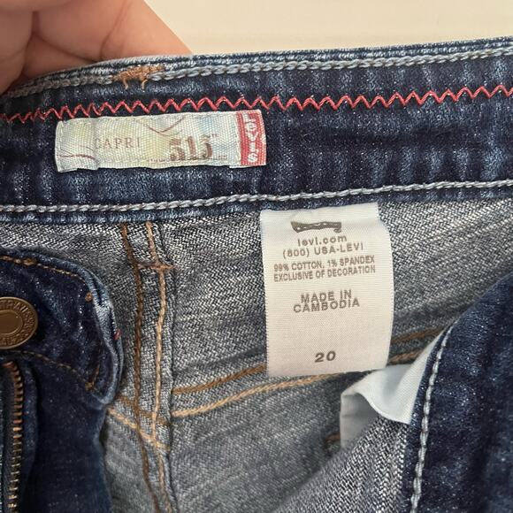 Levis 515 Capri Womens Jeans Sz 20 Y2K Americana Cuffed Hem Midrise Classic - Picture 9 of 10